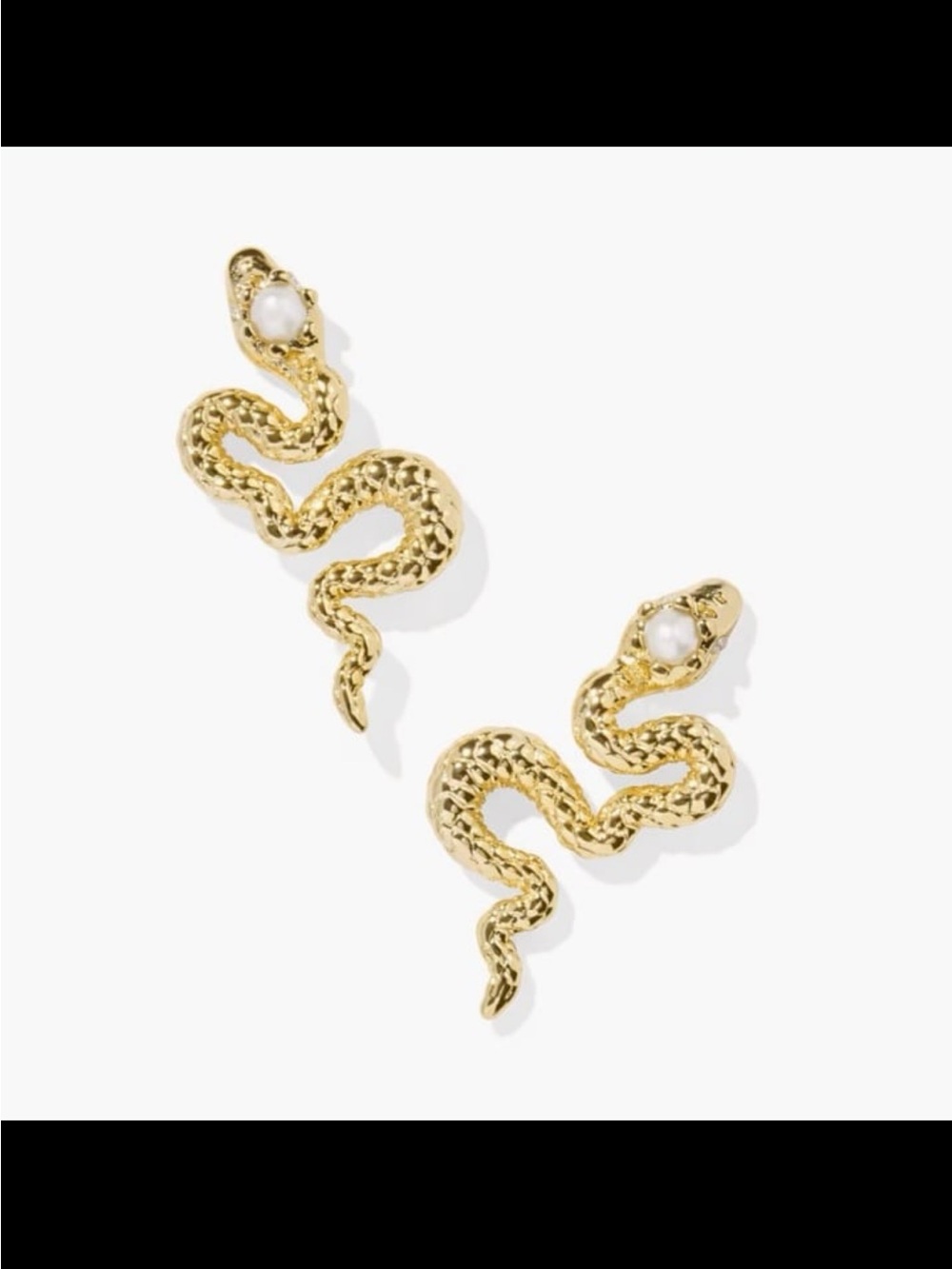 Lyle Gold Snake Stud Earrings in Freshwater Cultured Pearl NWT